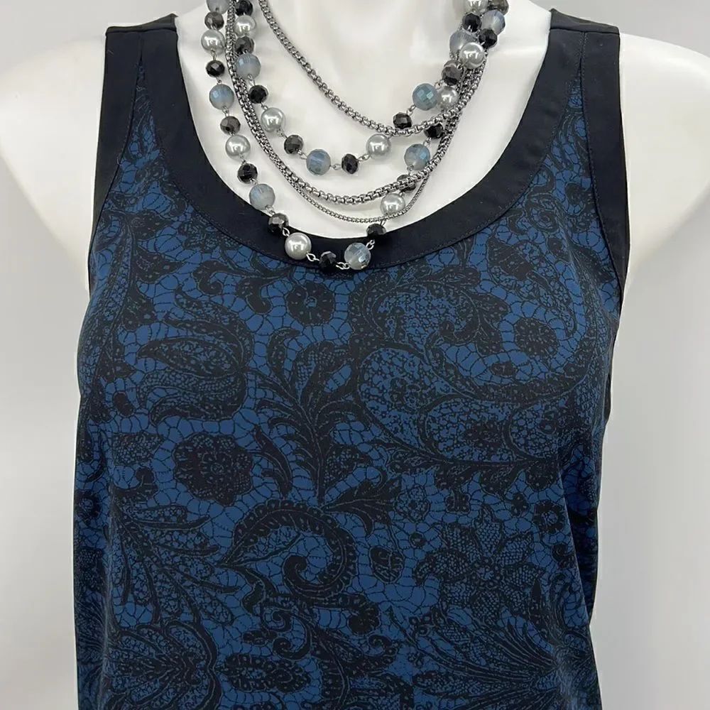 Express racerback tank black and blue